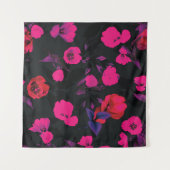 幅の広いヴィンテージフローラ、スタイル化されたチューリップのパターン。 タペストリー (正面(横))