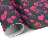 幅の広いヴィンテージフローラ、スタイル化されたチューリップのパターン。 ラッピングペーパー (ロールコーナー)