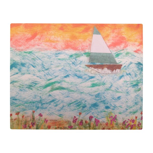 幅の広い帆 メタルプリント (正面)