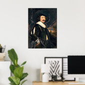 幅の広い帽子の男性 – Jan Cossiersファインアート ポスター (ホームオフィス)