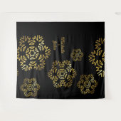 幅エレガント招待状ブラックと金ゴールド磁石 タペストリー (正面(横))