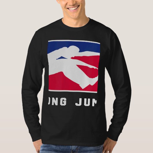 幅広いジャンプ陸上スポーツ長い春のトレーニング Tシャツ (正面)