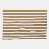 幅広ストライプ ブラウン キッチンタオル (横)