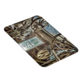 幌馬車、木製ワゴン車 マグネット (右側)