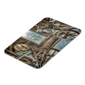 幌馬車、木製ワゴン車 マグネット (左側)