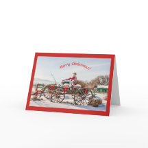 干しベール付きカウボーイサンタクリスマスワゴン