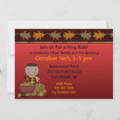 干しライド秋パーティー招待状 – アフリカ系アメリカ人の少年 招待状 (裏面)