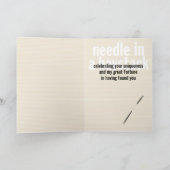 「干し草に針」グリーティングカード カード (内部)