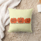 干し草のハロウィンの枕の3個の幸せなカボチャ クッション (ブランケット)