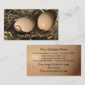 干し草のベッドの放し飼いの卵 名刺 (正面/裏面)
