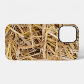 干し草のベールの背景 iPhoneケース (裏面横)