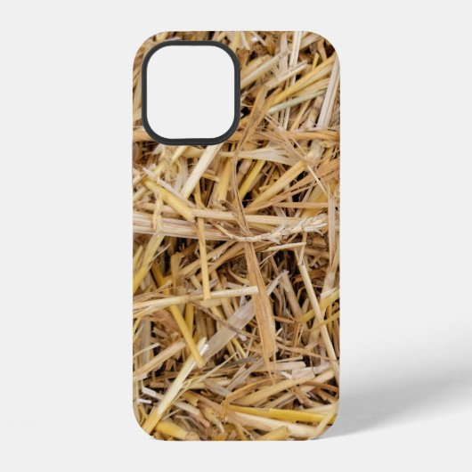 干し草のベールの背景 iPhoneケース (裏面)