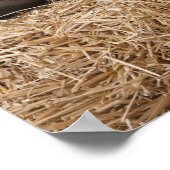 干し草の上のカウボーイブーツの列 ポスター (角)