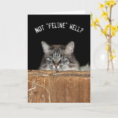 干し草の中二階の虎猫の納屋猫 カード (黄色い花)