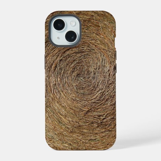 干し草の丸いロール iPhone 15ケース (裏面)