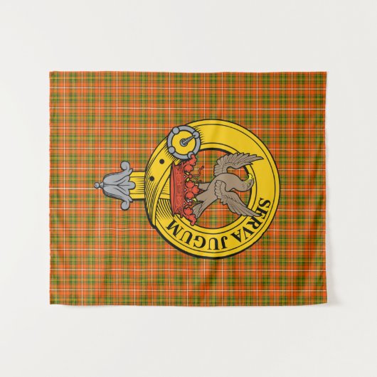 干し草の古代タータンチェックの一族はタペストリーに記章を付けます タペストリー (正面(横))