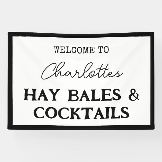 干し草の山とカクテル ブライズメイド パーティー バナー 横断幕 (横)