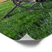 干し草の畑の古い農園ワゴン ポスター (角)