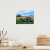 干し草の畑の古い農園ワゴン ポスター (キッチン)