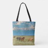 干し草の畑の馬 トートバッグ (裏面)