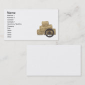 干し草の駅馬車の車輪そしてベール 名刺 (正面/裏面)