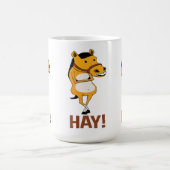 干し草を言うために落ちるおもしろいな馬 コーヒーマグカップ (中央)