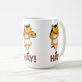 干し草を言うために落ちるおもしろいな馬 コーヒーマグカップ (正面右)