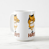 干し草を言うために落ちるおもしろいな馬 コーヒーマグカップ (正面左)