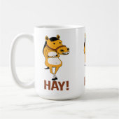 干し草を言うために落ちるおもしろいな馬 コーヒーマグカップ (左)