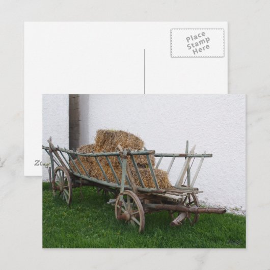 干し草カート ポストカード (正面/裏面)