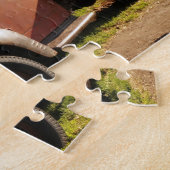 干し草ベールが付いている古い農場のトラック ジグソーパズル (側面)