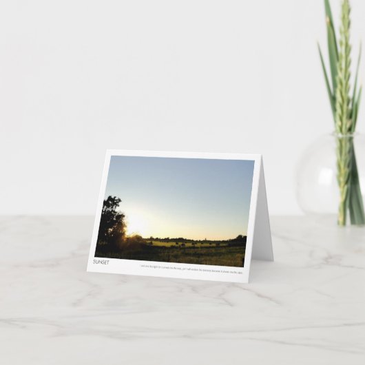 干し草ベール写真Notecard上の国の日没 カード (正面)