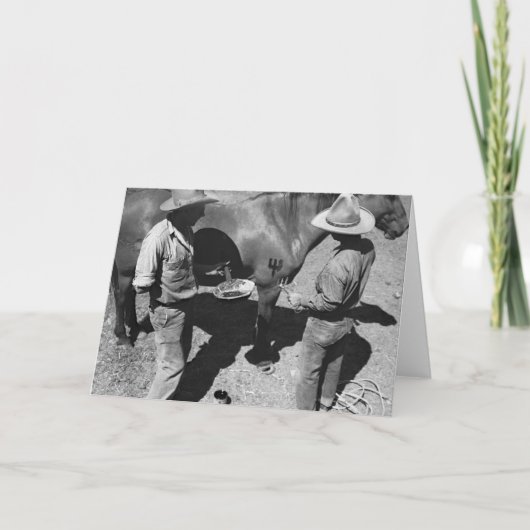 干し草用フォークのブランドのブランディングの馬 カード (正面)