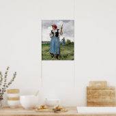 干し草(キャンバス上の油)の回転 ポスター (キッチン)