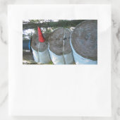 干し雪だるまシール 長方形シール (バッグ)