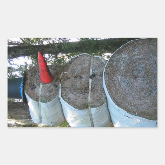 干し雪だるまシール 長方形シール (正面)