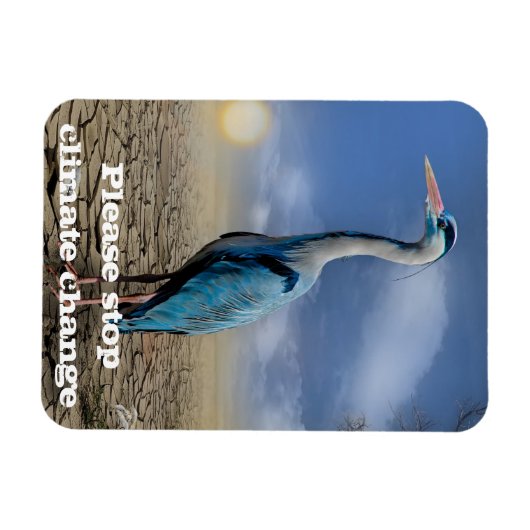 干ばつ青鷺 マグネット (横)