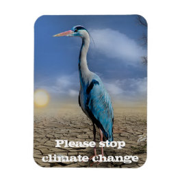 干ばつ青鷺 マグネット