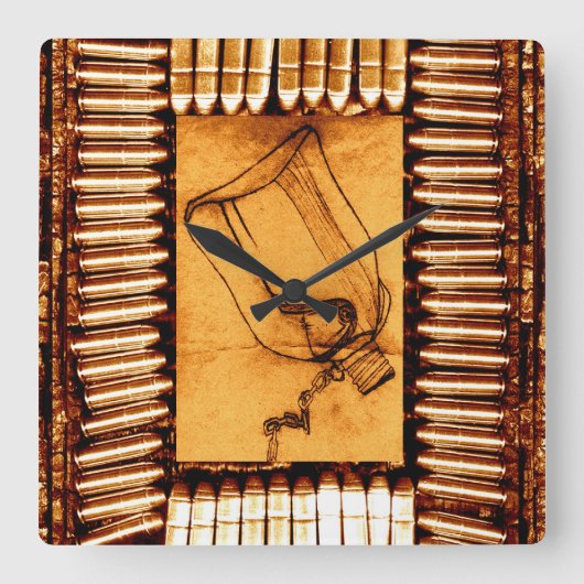 干ばつ スクエア壁時計 (正面)