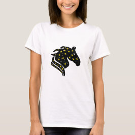 干支の午(馬)の女性向けギャラクシーデザイン Tシャツ