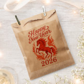 干支2026  赤い炎の馬 フェイバーバッグ (クリップ留めされた状態)