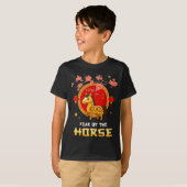 干支 午年 馬 かわいいお正月ちょうちん Tシャツ (正面フル)