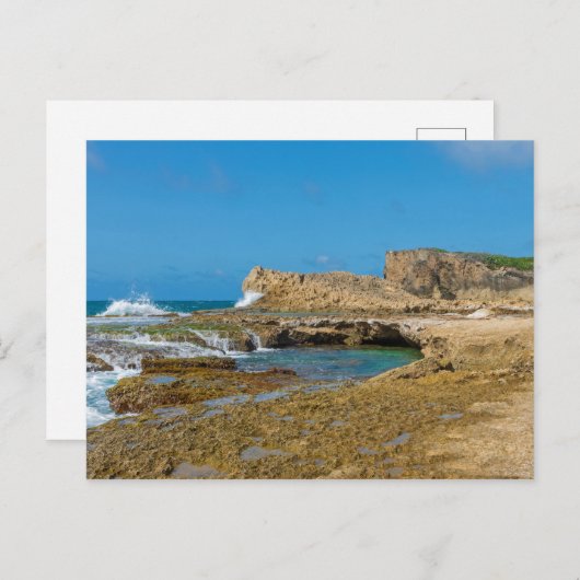干潟プールと岩のレッジオブプンタラスチュナス ポストカード (正面/裏面)