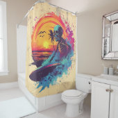 干潟ボーンズスカルサーファー シャワーカーテン (インサイチュ)