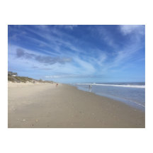 干潮大西洋の上の青い雲海ビーチ