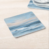 干潮時 – 抽象芸術シーケ絵を描ープ スクエアペーパーコースター (アングル)