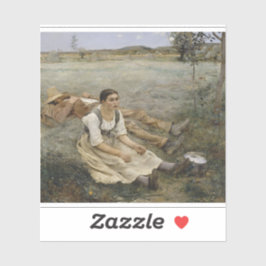 干草作りステッカー — ジュール・バスティアン・ルパージュ (1877) シール