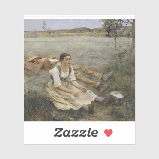 干草作りステッカー — ジュール・バスティアン・ルパージュ (1877) シール (シート)