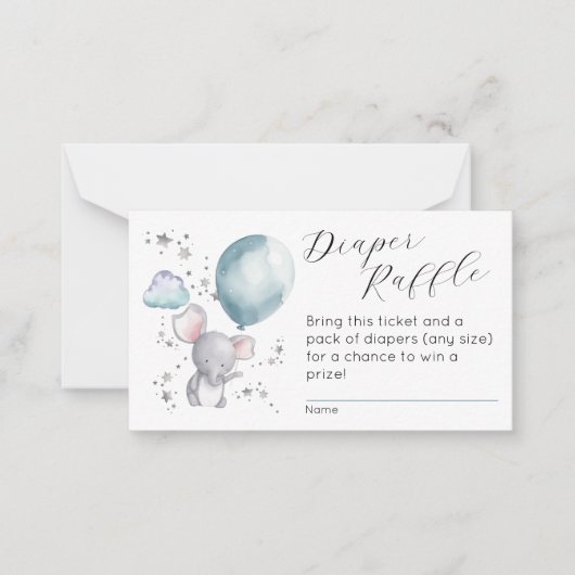 平おむつラッフルエンクロージャカード ノートカード (正面)