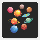 平おもしろいらな地球のギフト男性の女性フラットアース スクエアシール (正面)